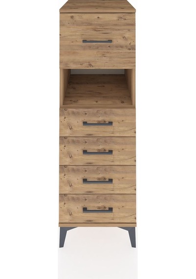 Kronos Dolap Tek Raflı 5 Çekmeceli 44x59x134 Çam-çam Atlas Çam