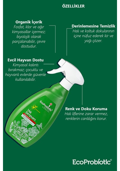 Organik Halı Temizleme Şampuanı 500 Ml -leke Ve Kir Temizleyici Tekli