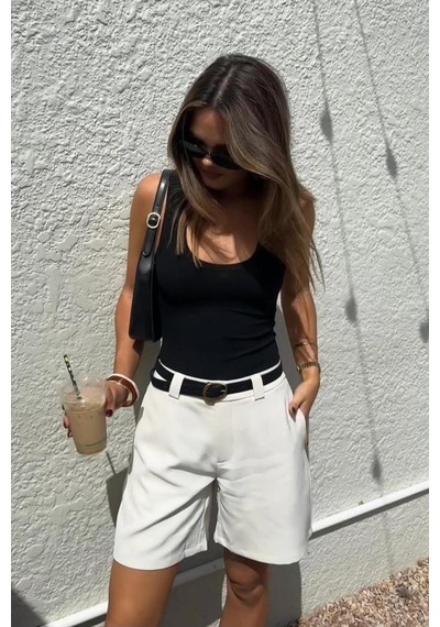 Madmext Siyah Kalın Askılı Fitilli Atlet Mg2459 Siyah
