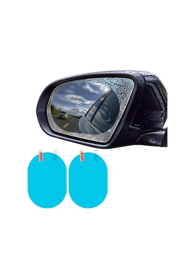Oto Motto Oto Dış Ayna Yağmur Kaydırıcı Yağmur Tutmaz Kaydırıcı Oval Film 2 Adet Sağ/sol