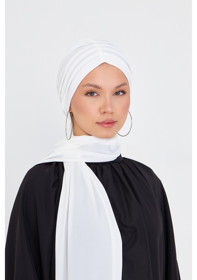 Hürrem Bone Krem Pratik Hazır Geçmeli Tesettür Bone Sandy Kumaş Atkılı 2204 40 Krem