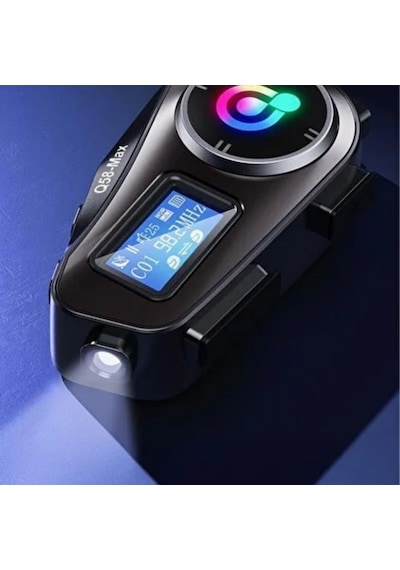 Buffer Q58 Motorsikletler İçin Fener Özellikli Sd Kart Bölümlü Lcd Ekranlı Kablosuz Bluetooth Kulaklıklı