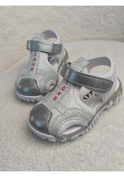 Muggo Slyvester Günlük Önü Kapalı Cırtlı Unisex Çocuk Sandalet Gri