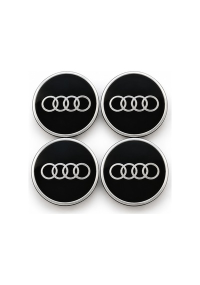 Audi A3 2020-26 A4 2016-25 A5 2017-25 A6 2019-26 A7 2019-26 Q3 2019-26 Q5 2017-26 Q7 2016-26 Q8 2019-26 Uyumlu 61 Mm Parlak Siyah Krom Jant Göbeği Kapağı 4'lü Set 81a601170a - 937395654