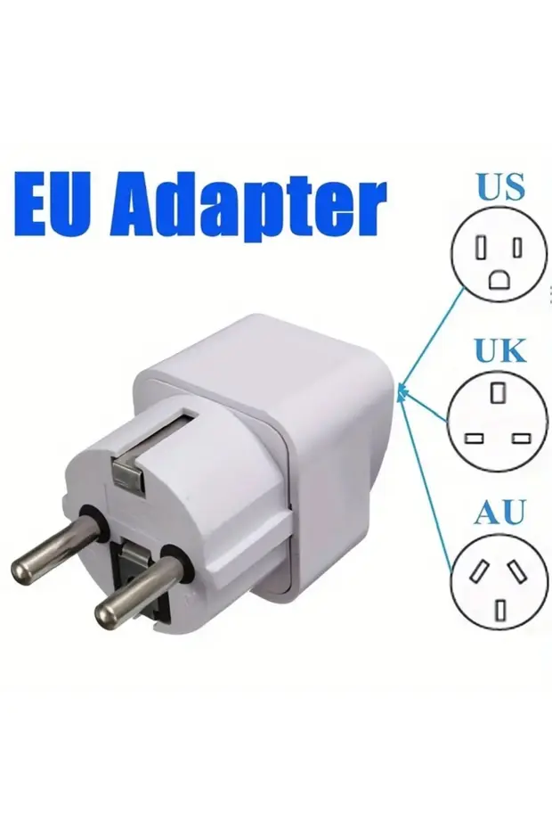 1 Adet Universal Amerikan İngiliz Tipi Çevirici Fiş Priz Dönüştürücü Seyahat Adaptörü Erkek Fişli Beyaz