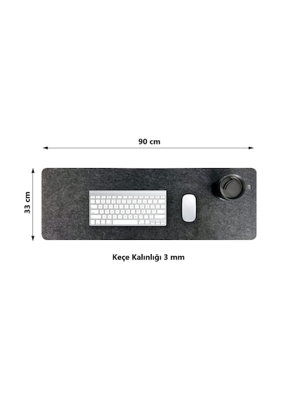 Çalışma Masası Düzenleyici Keçe Bilgisayar Mouse Pedi Masa Üstü Düzenleyici Mat 90x33 Cm