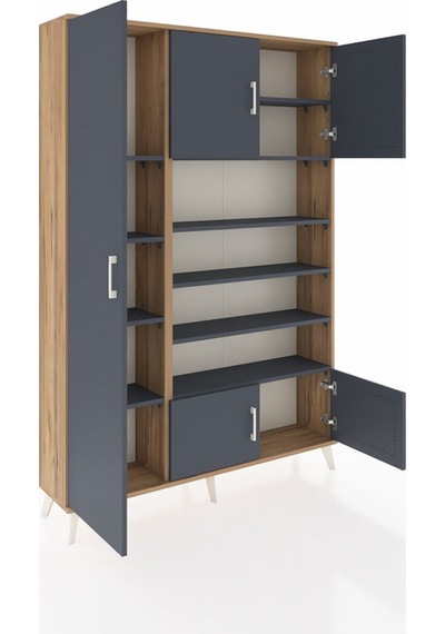 Arges Dolap 10 Raflı 5 Kapaklı 132x30x195 Çam-antrasit/antrasit Çam Arges Dolap 10 Raflı 5 Kapaklı 132x30x195 Çam-antrasit/antrasit Çam