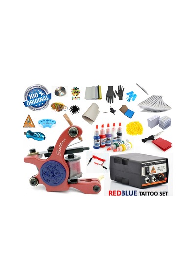 Xl-549 Redblue Tattoo Dövme Makinası Seti Profesyonel