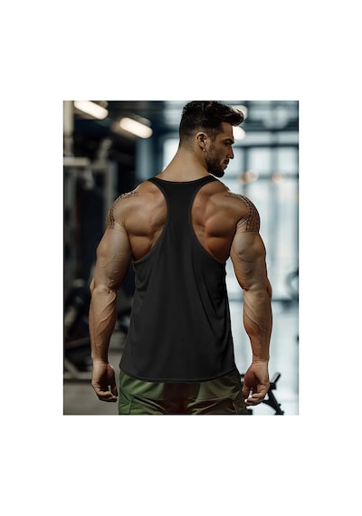 Tarzsokak Gym Tank Top Fitness Sporcu Atleti Gym123 Siyah