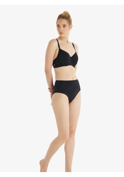 Kadın Yüksek Bel Bikini Altı 10730 - Siyah Siyah