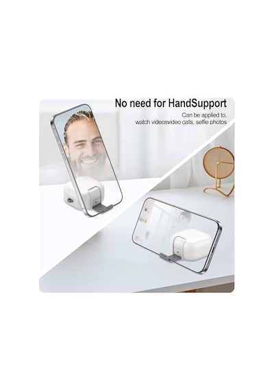 Galaxy Buds4 Ve Buds4 Pro Uyumlu Güvenlik Kilitli Telefon Standı Fonksiyonlu Premium Kulaklık Kılıfı Beyaz