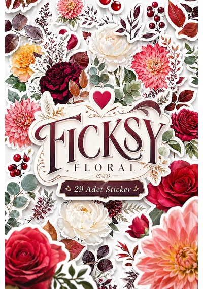 Çiçek Sticker Seti - 29 Adet Etiket Çıkartma Diğer