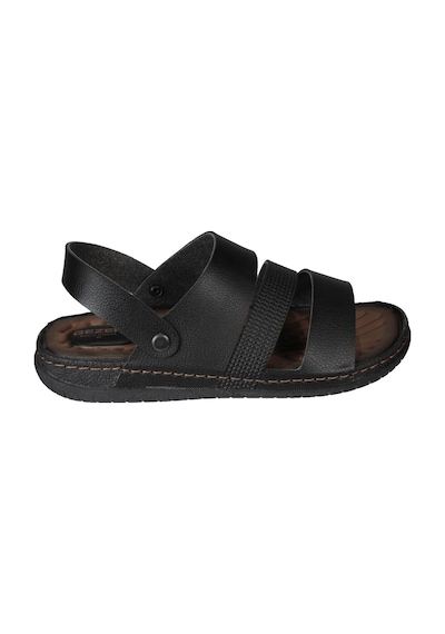 Gezer Erkek Siyah Sandalet Terlik Ortopedik Comfort Tabanlı