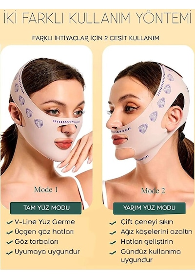 Fit Yüz, Çene, Boyun Şekillendirme Toparlayıcı Sıkılaştırıcı Band Gündüz Ve Gece Kullanım