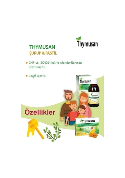 Thymusan Bitkisel Pastil Kekik Zencefil Zerdeçal 24 Lü