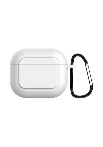 Ally Apple Uyumlu AirPods 3 için Kancalı Ultra İnce Silikon Kulaklık Kılıf Beyaz