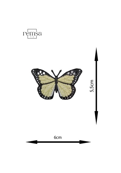 Ütü Ile Yapışan Arma - Patch - Kelebek Modeli Sarı 6cm X 5,5cm 2 Adet - 507980248