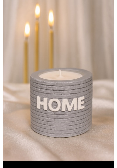 Dekoratif Kokulu Mum Home Gri Home