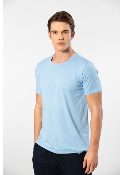 Cacharel Erkek Bisiklet Yaka T-shirt 2169/açık Mavi Açık Mavi