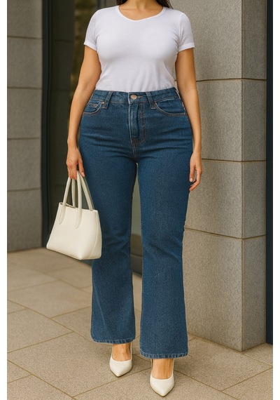 Cedy Denim Cedy Denım - Kadın Büyük Beden İspanyol Paça Yüksek Bel Skinny Fit Likralı Pantolon C628 Mavi Cedy Denim Cedy Denım - Kadın Büyük Beden İspanyol Paça Yüksek Bel Skinny Fit Likralı Pantolon C628 Mavi