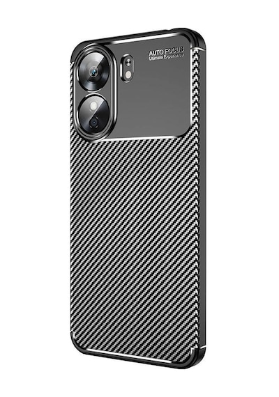 Xiaomi Poco C65 Kılıf Karbon Görünümlü Silikon Kamera Korumalı Üstün Koruma Pazarplus Siyah