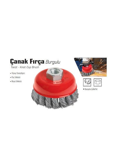 Çanak Daire Tel Fırça Burgulu 75 Mm