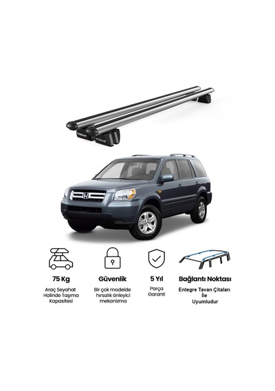 Pençe Honda Pilot Ara Atkı 2003-2008 Uyumlu Gri Ara Atkı Port Bagaj Tavan Barı