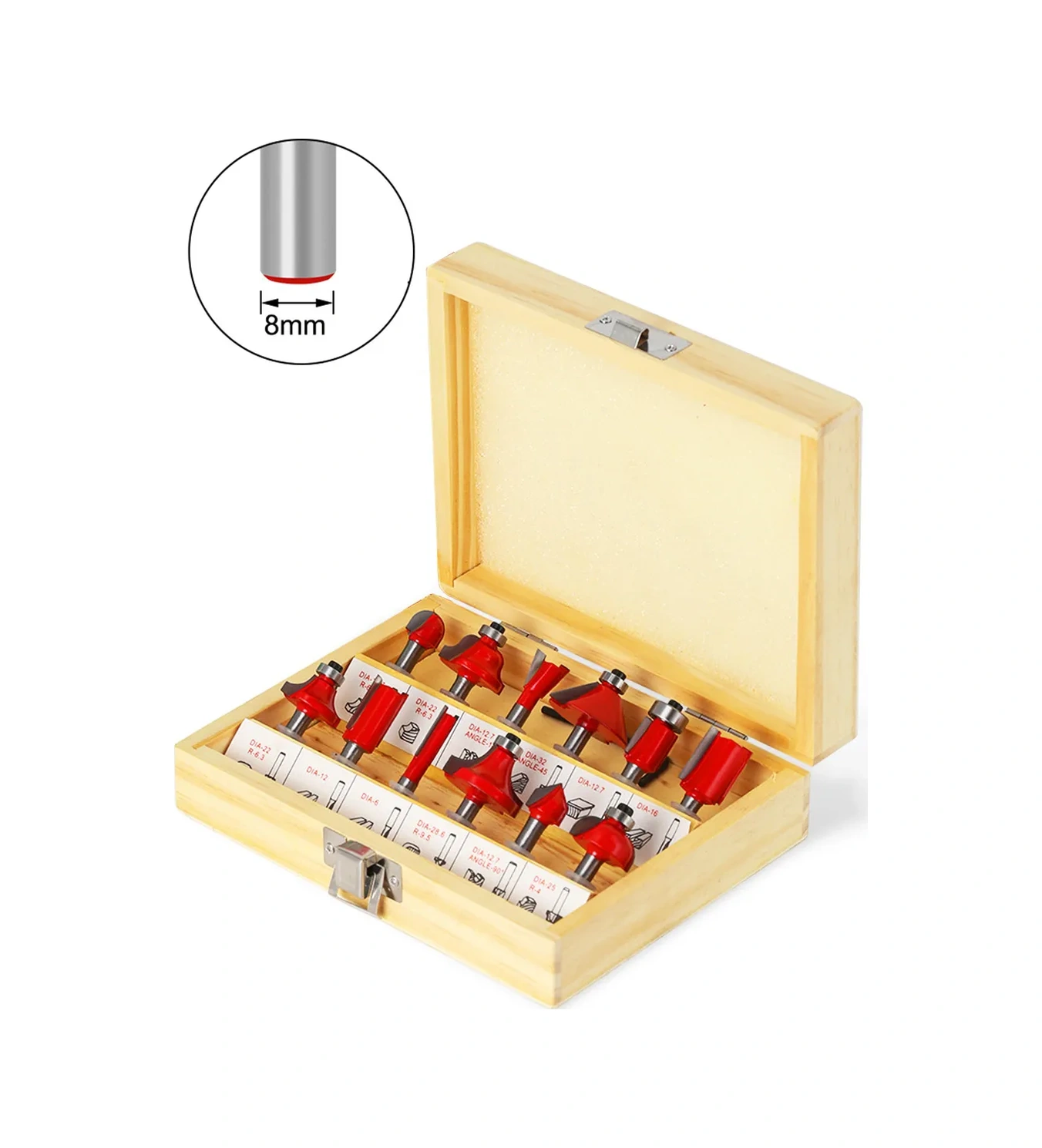 8 Mm Saplı Ahşap Freze Seti 12 Parça 415215974