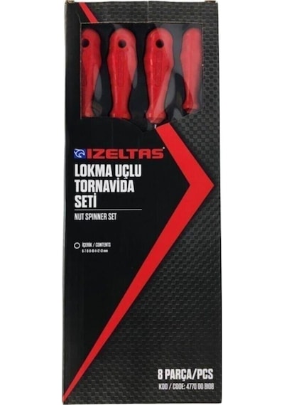 İzeltaş 4770008108 Lokma Uçlu Tornavida Seti 8 Parça