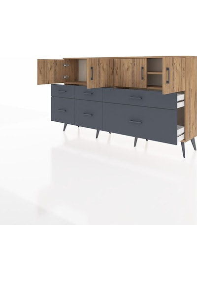 Arges Konsol 4 Raflı 6 Çekmeceli 4 Kapaklı 176x30x99 Çam-çam/antrasit Atlas Çam/antrasıt - Atlas Çam Arges Konsol 4 Raflı 6 Çekmeceli 4 Kapaklı 176x30x99 Çam-çam/antrasit Atlas Çam/antrasıt - Atlas Çam