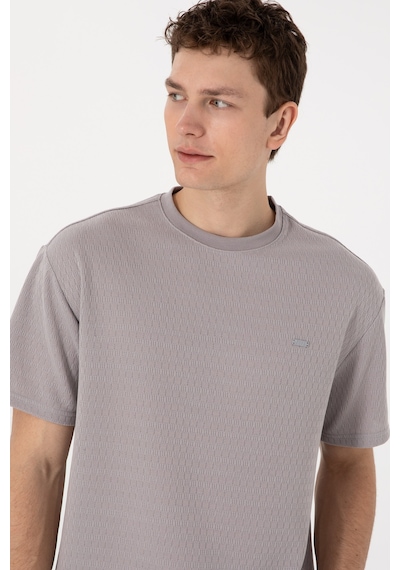 U.S. Polo Assn. Erkek Comfort Fit Bisiklet Yaka Koyu Gri Tişört 50308814-VR080