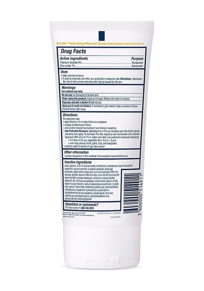 Cerave Nemlendirici Mineral Vücut Güneş Kremi SPF50 150 ML