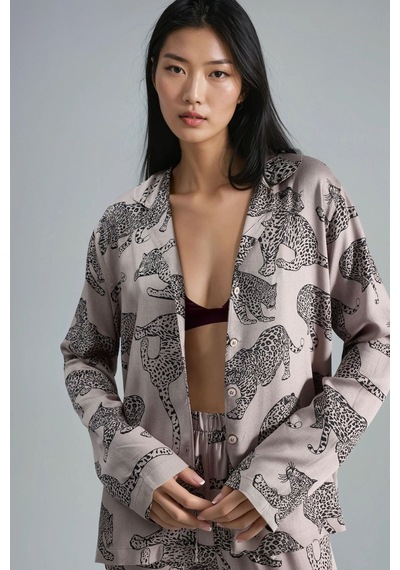 Hiccup Leopar Desenli Uzun Kollu Pijama Takımı Allık Pembe