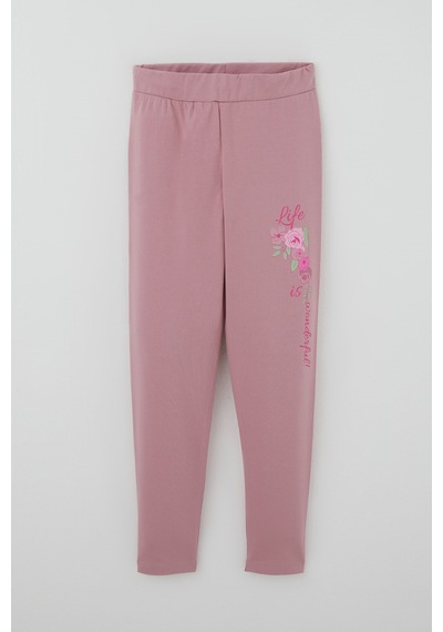 Breeze Kız Çocuk Taytlı Takım Çiçek Baskılı 5-10 Yaş , Pembe