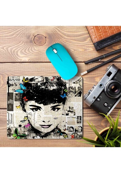Audrey Hepburn Gazete Küpür Mouse Pad Mousepad