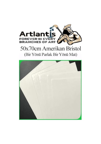 Ayrex Amerikan Bristol Karton 50x70 Cm 10 Adet 220 Gr Bir Tarafı Parlak Bir Tarafı Mat Kağıt Biristol Karton Genel