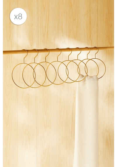 Ocean Home Textile 8'li Yuvarlak Altın Renk Metal Aksesuar Askısı 24.5 X 16 X 0.5 Cm Gold