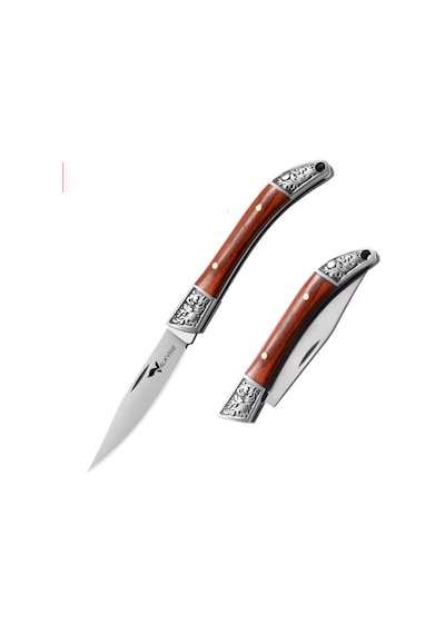 Valkyrie Mini Çelik İşlemeli Katlanır Outdoor Cep Kamp Bıçağı Şık Tasarım, Taşıması Kolay Ahşap Siyah Siyah