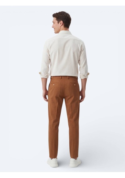 Kip Safran Çizgili Regular Fit Dokuma Casual Gömlek Sarı