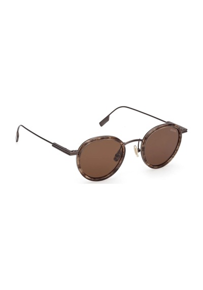 Zegna Ez0276 50e 46 Unısex Güneş Gözlüğü Kahverengi