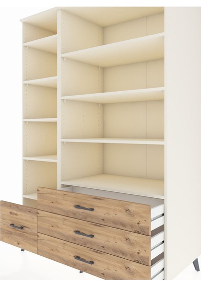 Kronos Dolap 9 Raflı 4 Çekmeceli 132x59x195 Aytaşı-aytaşı/çam Aytaşı