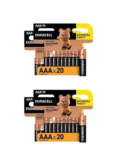 Duracell Alkalin Aaa İnce Kalem Piller, 40 Lı Paket