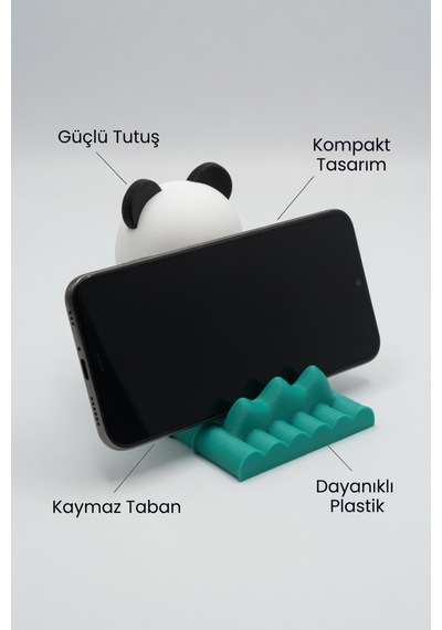 Panda Figürlü Telefon Standı Masaüstü Şık lik Telefon Tutucu Uyumlu Dekoratif