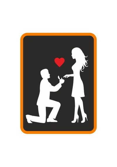 Kalpli Sevgiliye Teklif Oto Sticker Beyaz 24 20 Cm