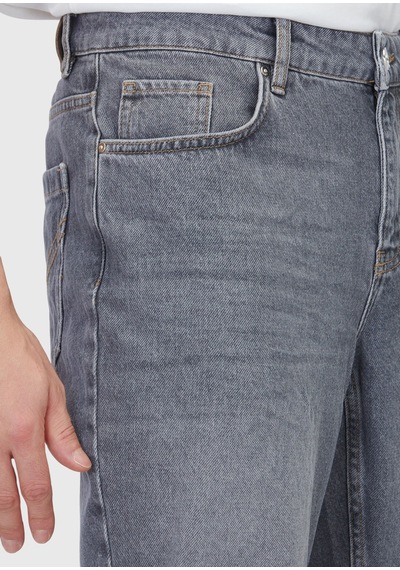 Ramsey Gri Düz Regular Fit Denim %100 Pamuk Pantolon