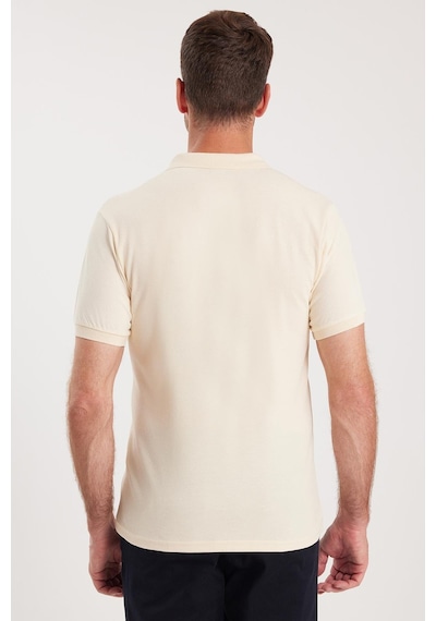Tudors Erkek Slim Fit Dar Kesim Pamuklu Yumuşak Dokulu Serin Tutan Kumaş Düz Pike Polo Yaka Tişört-34952 Sarı