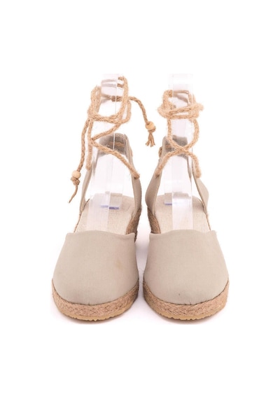 Star Tombis Gerçek Elişi Hasır Jüt Bileğe Bağlı Ipli Günlük Kadın Espadril Handmade Bej