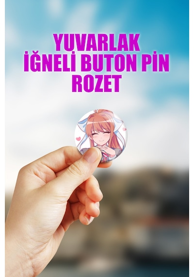 Ddlc Doki Doki Literature Club Video Oyun Çanta Süsü Rozet İğneli Buton Rozet Seti 1 Adet Çok Renkli