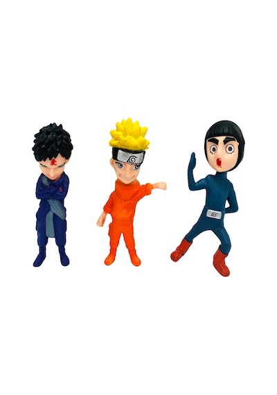 Naruto Shippuden Anime Figür Karakter Rock Lee Naruto Uzumaki Gaara 3 Lü Oyuncak Seti