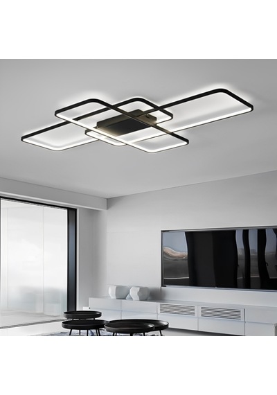 Antrasit 100x80cm Dikdörtgen 4000k Gün Işığı Led Tavan Lambası